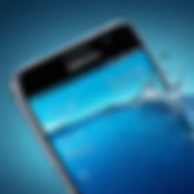 Samsung Galaxy S Series: Water Resistance Excellence Close-up of Samsung Galaxy S series showing water resistance feature