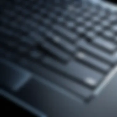 Detailed view of the Acer laptop's keyboard and touchpad