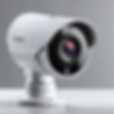 Close-up of a security camera highlighting advanced features