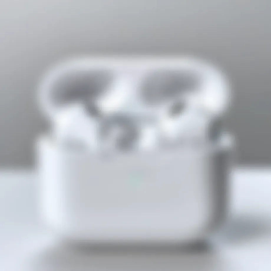 Close-up view of the latest AirPods showcasing their sleek design and advanced technology.
