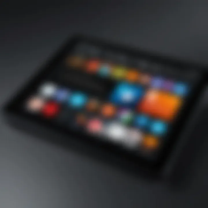 User interface of Kindle Fire tablet showcasing apps