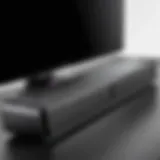 Close-up view of the Alienware soundbar showcasing its sleek design.