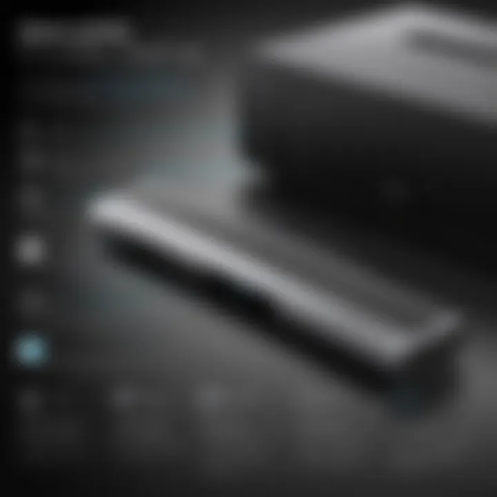 Infographic highlighting the key specifications and features of the Alienware soundbar.