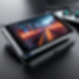A sleek handheld gaming PC showcasing its modern design and features.