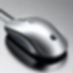Elegant design of the Apple Mouse showcasing the scroll wheel feature