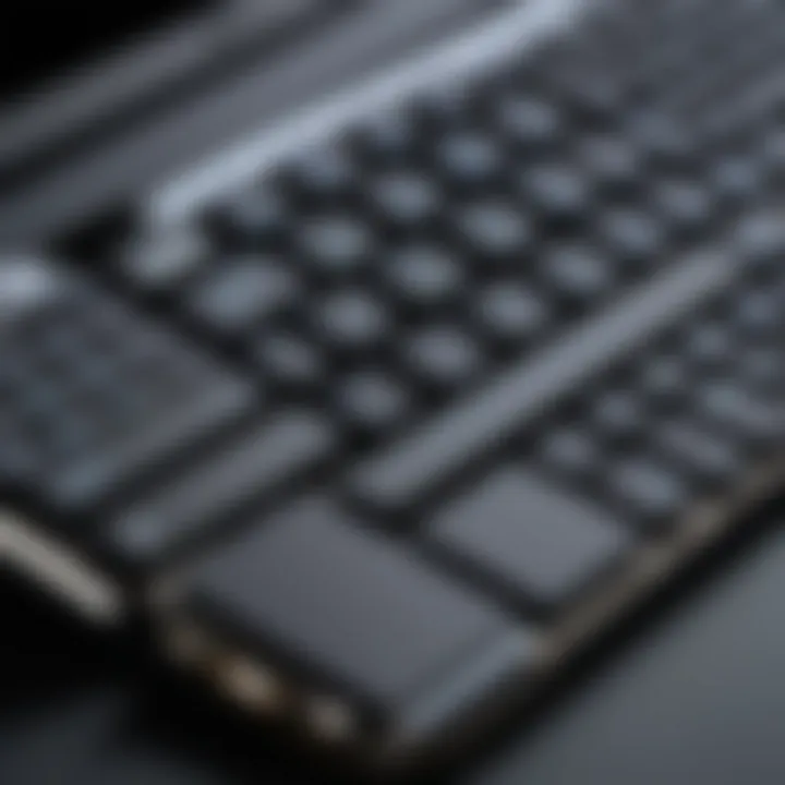 Close-up of ASUS ZenBook Duo Pro's sleek keyboard layout