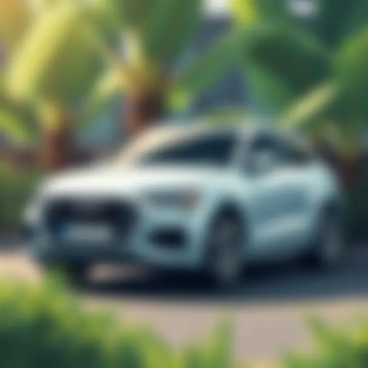 Sustainability in Audi's Electric SUV Context Audi electric SUV parked in a sustainable environment