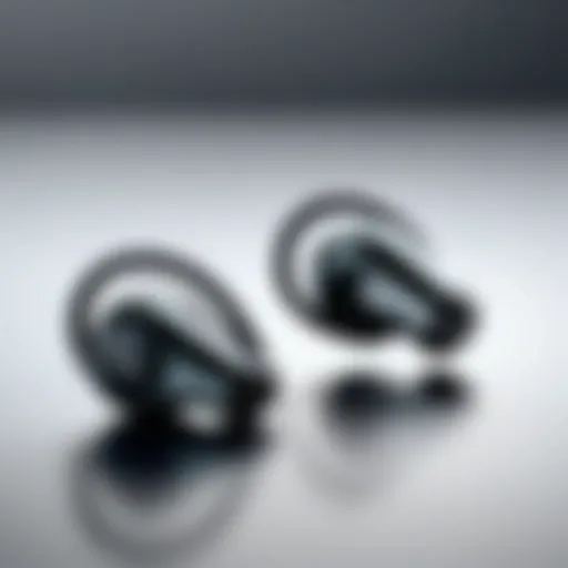 Close-up of premium Bluetooth earbuds showcasing design and build quality