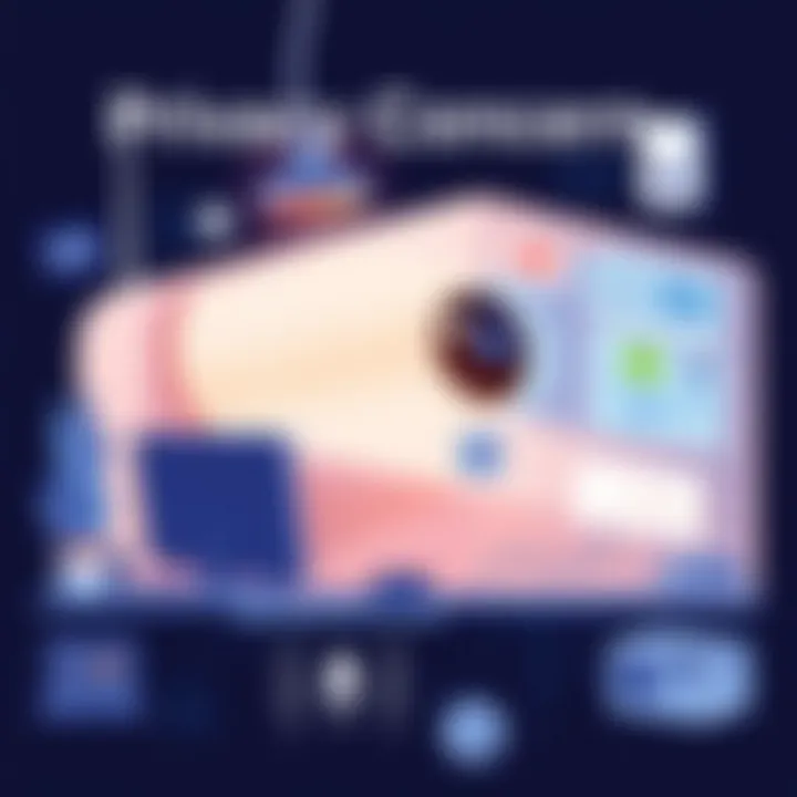 An illustration depicting privacy concerns related to home surveillance