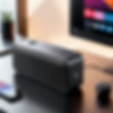 Versatile Connectivity for Seamless Integration Bluetooth speaker with multiple connectivity options highlighted