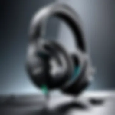 Detailed view of the Bose gaming headset mic showcasing its design.