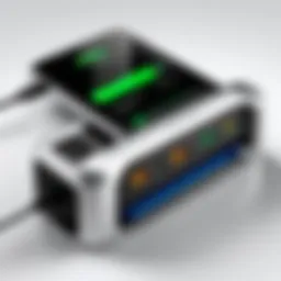 A compact battery charger showcasing various ports