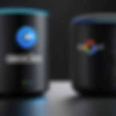 Logos of Alexa and Google Assistant Visual representation of Alexa and Google Assistant logos