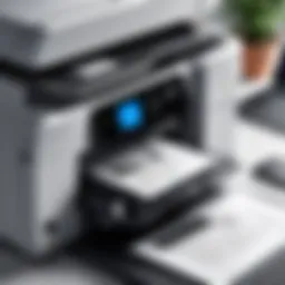 An advanced printer scanner copier showcasing ink tank technology in a modern office environment