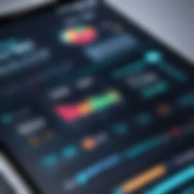 Close-up of a mobile device screen displaying key performance metrics.