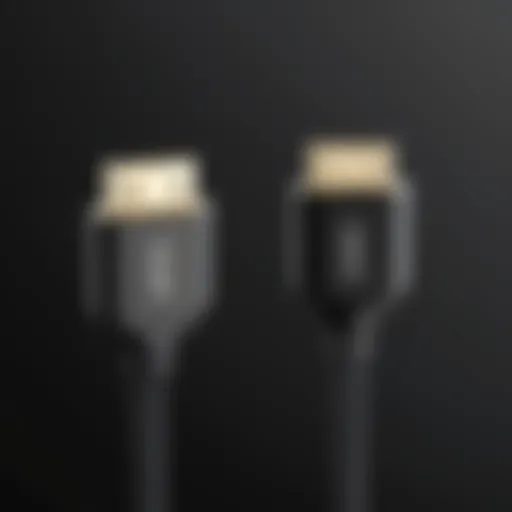 High-quality HDMI cable connecting Roku device