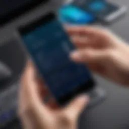 Professional evaluating cell phone specifications