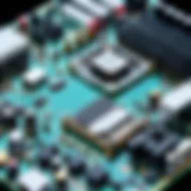 Motherboard Components and Layout Graphic representation of a motherboard with labeled components