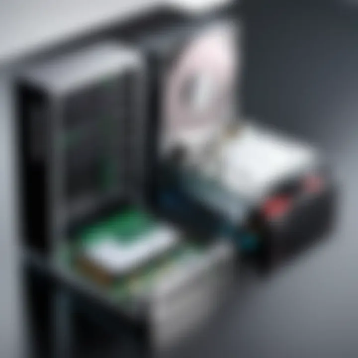 Visual comparison of different storage solutions including SSD and HDD