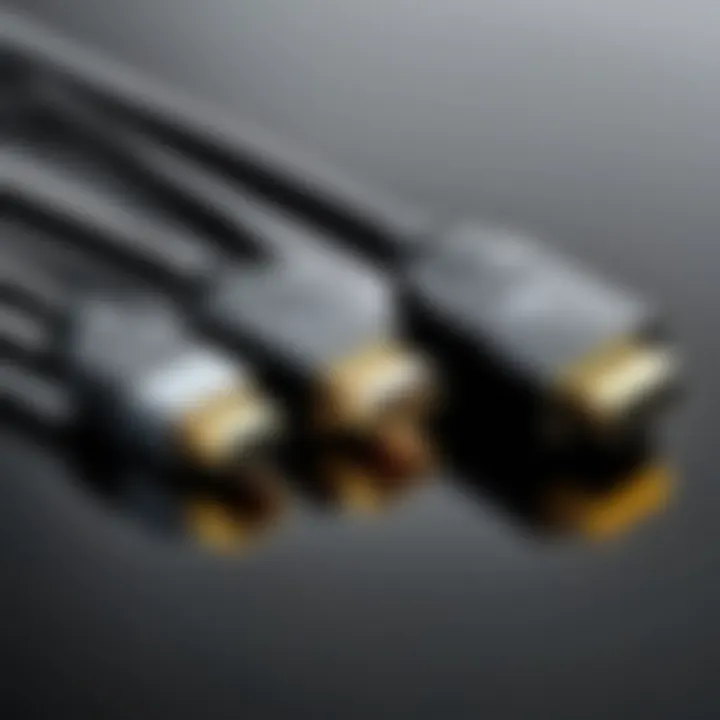 Close-up of HDMI cable connectors