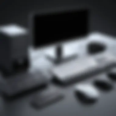 Assembled Bundle of Monitor, Keyboard, and Mouse An assembled bundle of monitor, keyboard, and mouse