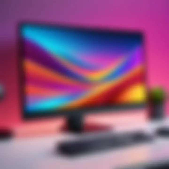 A stylish PC monitor showcasing vibrant colors