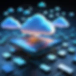Cloud storage concept with digital data