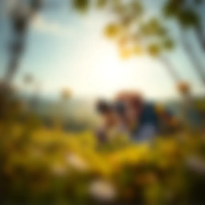 Practical Applications in Various Photography Fields A photography enthusiast using the Nikon 85mm Micro lens in a natural setting.