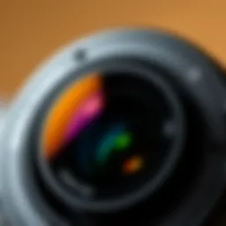 A close-up shot of the Nikon 85mm Micro lens showcasing its intricate design.