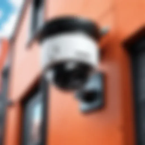 High-resolution POE security camera in an urban setting