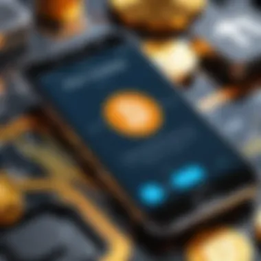 Exploring Cryptocurrency Mining on Mobile Mobile device showcasing cryptocurrency mining app