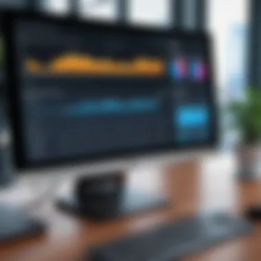 Performance Optimization Insights Performance metrics displayed on a monitor connected to an HP workstation
