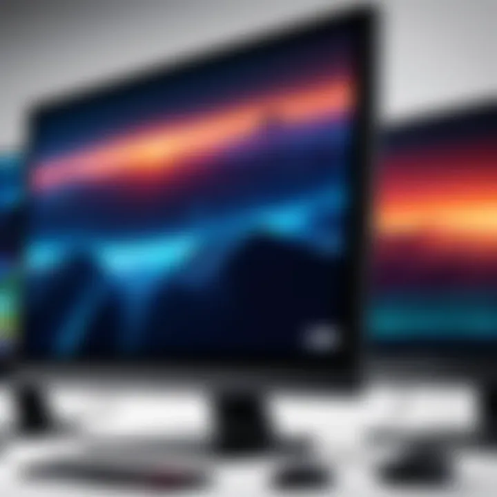 Different types of gaming monitors displayed together