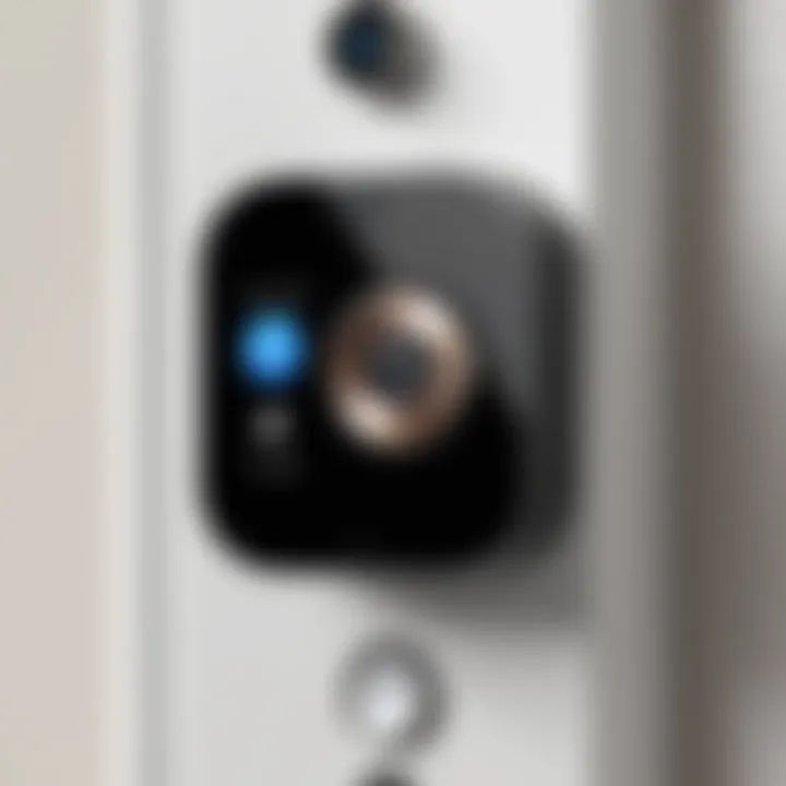 Visual representation of security features of a HomeKit-compatible doorbell camera