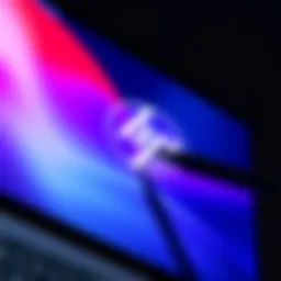 Close-up of an HP touchscreen laptop showcasing its vibrant display and pen input feature