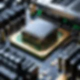 Close-up of a high-performance CPU resting on a motherboard socket