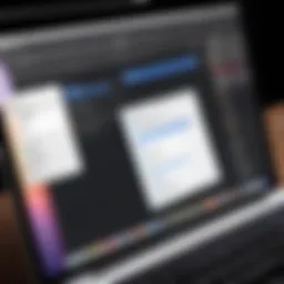 Showcase of dictation software interface on MacBook Pro
