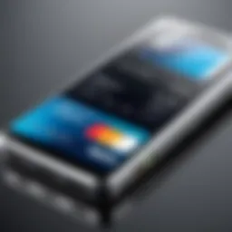 Close-up of a mobile payment device showcasing its sleek design and interface.