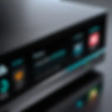 Close-up of a streaming box interface displaying user experience