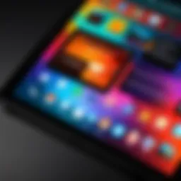 Close-up of Kindle Fire screen displaying vibrant colors