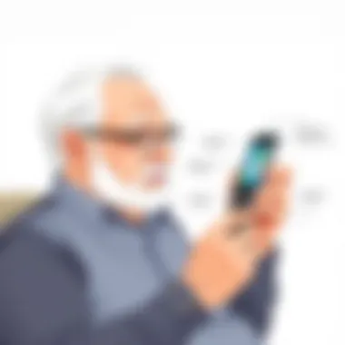 Senior enjoying the simplicity and accessibility features of a Samsung flip phone