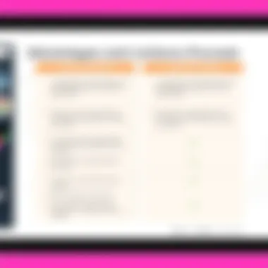 A comparison chart displaying advantages and limitations of Procreate