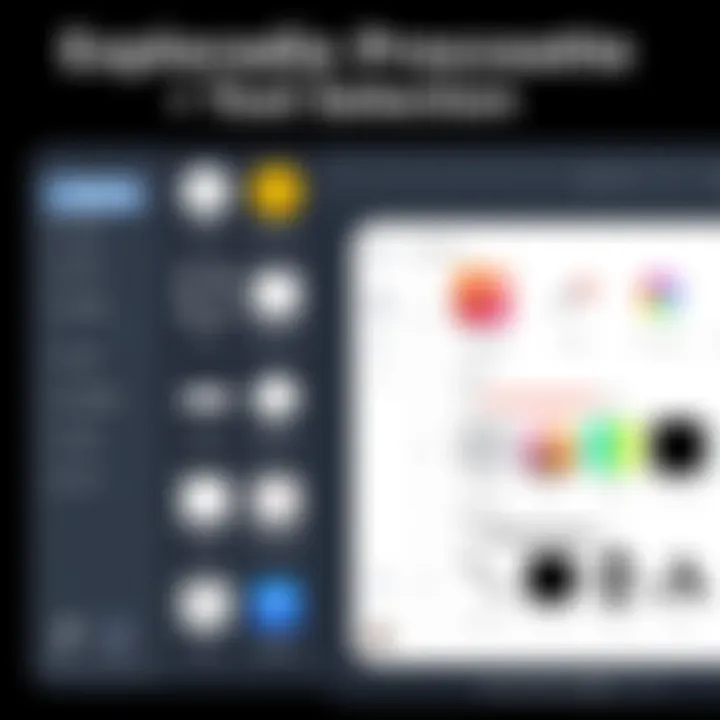 An overview of Procreate's interface highlighting the tool selection