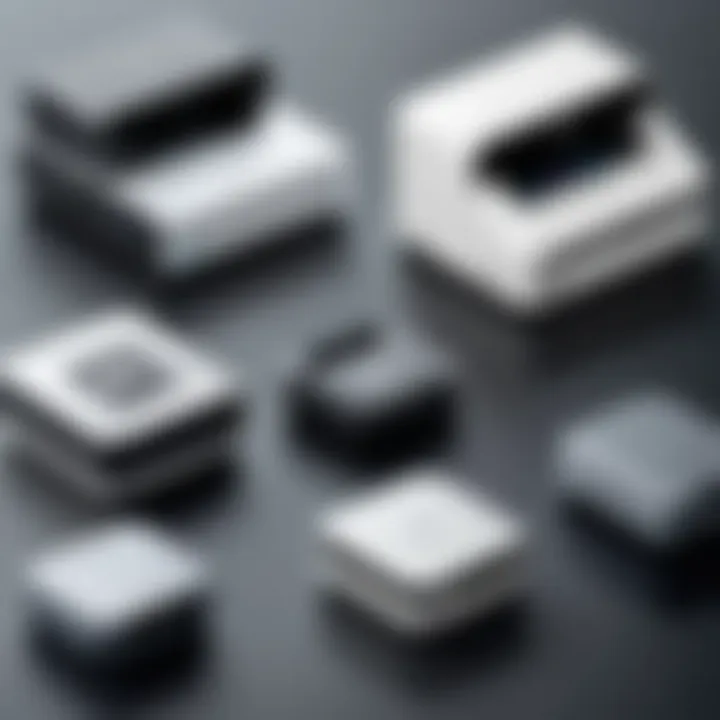 A comparison chart of different Wi-Fi printer models