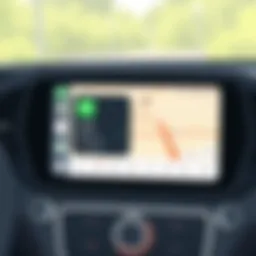 Showcasing Apple CarPlay interface with GPS application.