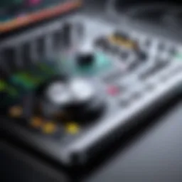 Sophisticated audio editing interface showcasing advanced tools