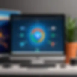 A visual representation of a web browser interface showcasing integrated VPN options.