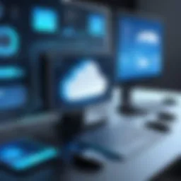 Cloud computing interface showcasing personal computing applications