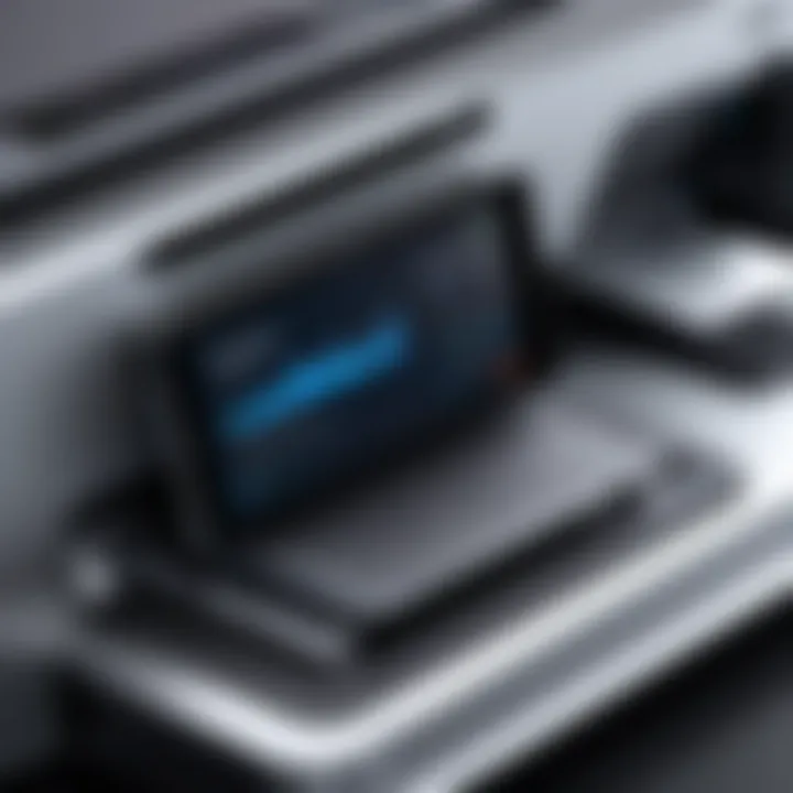 A close-up of printer features displayed on a digital screen