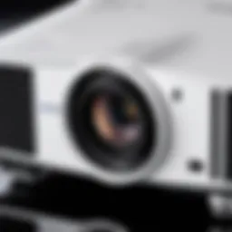 Close-up of an Epson projector showcasing Wi-Fi connectivity options